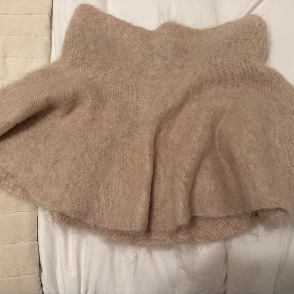 H&M Soft Beige A-Line Mohair Skirt